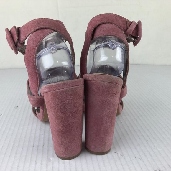 Steve Madden Womens Sz 10 Pink Dusty Rose High Block Heels Sandals Ankle Strap - Picture 5 of 8